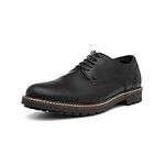 Thomas Crick Men's 'Risley' Derby Shoes, Stylish Comfortable and Classic Smart-Casual Shoes, Durable and Exquisite Design, Crafted with Premium Leather (Black/Wood)