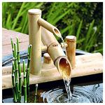 Bamboo Fountain with Pump, Feng Shui Zen Water Fountains, Zen Garden Fountain Bamboo Water Feature, Garden Decor for Indoor Outdoor Backyard