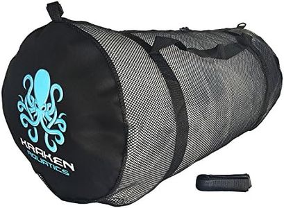 Kraken Aquatics Mesh Dive Duffle Bag with Shoulder Strap | for Scuba Diving, Snorkeling, Spearfishing, Freediving, Swimming, Beach and Sports Equipment | X-Large