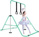 BPB Gymnastics Bars, Folding Horizontal Bar Gymnastics Training Equipment, Junior Training Kip Bar Adjustable Height with Gymnastic Rings for Kids Expandable Gymnastics Training Bar