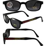 KD Original Flame KD's Black Frames W/Flame Smoke Lens Polarized Sunglasses Motorcycle Glasses With Pouch