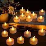 Amster Electric Tea Lights - Realistic Flameless LED Tealight Candles with Warm White Light for Home Décor, Wedding, Party, Diwali, Ganpati, Navratri, Anniversary Decor (Pack of 10)