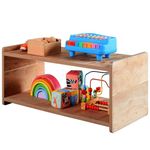 WonderVed Low Montessori Shelf for Kids - Wooden Storage Cabinet for Independent Play - Multipurpose Toddler Furniture for Bedroom, Nursery, Playroom Storage