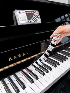 Piano Key Labels, Piano Note Stickers Removable for 88/76/61/54/49/37 Keyboard Reusable Silicone Strips Multi-Color Large Bold Letter for Beginners Kids (Colourful)