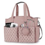 Korolev Nurse Bag for Work, Nurse Tote Bag, Nursing Bag with Multiple Pockets for Nurse and Working Women, Pink