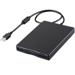 Removable USB External Floppy Disk Drive FDD 1.44MB 3.5 Inch, Portable Ultra-thin PC and MAC Floppy Drive Card Reader, Accessory for Desktop & Laptop Computers Windows 2000/XP/7/8/10/11, Plug and Play