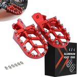 JFG RACING Dirt Bike Foot Pegs,MX Foot Pedals Rests CNC for CRF150F CRF230F 2003-2019/Sur Ron/Surron/X160/X260/KDX200 1983-1994 - Red