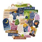 Navy Peony Healing Journey Vision Board Stickers (41pcs) - Self-care, Spiritual Goal Setting Stickers for Planners, Journals, Scrapbooks