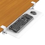 ERGOMAKER Keyboard Tray Under Desk, Adjustable Ergonomic Sliding Keyboard & Mouse Tray Slide Out Easy Assembly Width 25.6"*11.8" (65 * 30cm) Suitable for Office/Home/School (White)