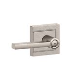 Schlage F40 LAT 619 ULD Latitude Lever with Upland Trim Bed and Bath Lock, Satin Nickel by Schlage Lock Company