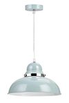 Premier Housewares E27 Edison Screw 40 W Vermont Pendant Light, 110 x 30 x 30 cm - Shutter Blue