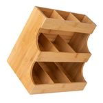 Cabilock Tea Bag Organizer Wood Tea Bag Holder Vertical Tea Bag Tray 9 Compartments 3 Tier Rustic Coffee Condiment Holder Snack Storage for Home Office Cafe