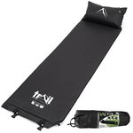 Trail Self Inflating Camping Mat With Pillow 2.5cm Thick Single Sleeping Pad With Bag (Black)