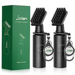 Jiskan 2 Pack Pro Golf Club Cleaner Brush Combo with Squeeze Water Bottle 7.5 Inches Holds 4 Ounces of Water, Essentials Golf Accessories for Men, Best Golf Gifts for Men Black