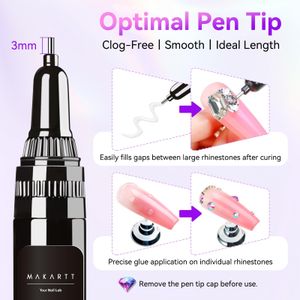 Makartt 3D Nail Rhinestone Glue Gel Kit – Dual Head, 2 x 8ml Adhesive