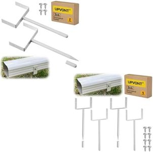 UPVONT 3x4 Downspout Extension Bracket, Gutter Downspout Holder 3x4 Horizontal, Longer Downspout Anchor, Durable White Outdoor Coating Downspout Stake (6 Pack)