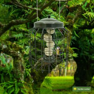 Garden Locker Squirrel Proof Suet Bird Feeder – Large Metal Cage, Weather-Resistant, 41cm Hanging