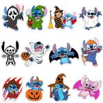 GTOTd Cartoon Stitch Fridge Magnet (12 Packs) Cute Monster Gifts Merch Decorations Bumper Decal Metal Flexible Vinyl Magnetic Decor Teens