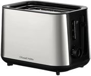 Russell Hobbs Toaster 2 Slice (Extra Wide slots, 6 Browning levels, High-Lift, Frozen, Reheat & Cancel function, Lift & Look, Removable crumb tray, Brushed stainless steel) Classics 27390