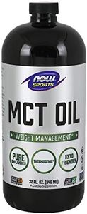 Now Foods MCT Oil Liquid (Soy Free, Non-GMO, Gluten Free, Corn Free, Dairy Free, Egg Free, Hexane Free, Keto Friendly, Kosher) - 946ml (Unflavoured)