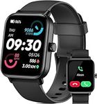 Smart Watch for Men Women with Bluetooth Call,Alexa Built-in,1.8" DIY Dial Fitness Tracker with Heart Rate Sleep Monitor 100 Sports Modes IP68 Waterproof Smartwatch for Android iOS(Black)