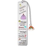 10th Birthday Gifts Inspirational Bookmarks Encouragement Happy 10th Birthday Present for Daughter Son, 10 Year Olds Birthday Rainbow Keepsakes for Niece Nephew Gifts (10th)