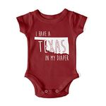 In My Diaper I Have A Texas - Oklahoma Rival Sports Fans Baby One Piece, Maroon, 18 Months