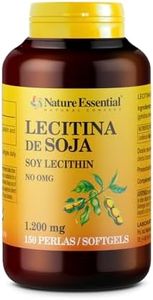 Nature Essential | Lecitina de Soja 1200 mg | 150 Perlas | Fortalece el Sistema Cardiovascular | Ayuda en la Digestión de las Grasas | Rico en Fosfolípidos | Hepatoprotector | No-GMO