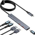 Aceele 10Gbps USB C Hub with 4 USB 3.2 Ports (2 USB A & 2 USB C), USB 3.2 Gen 2 3.3ft USB Cable Extender Hub with USB-C Power Port for MacBook Pro 2021, iPad Pro 2021, Surface Pro 7 and Other PC