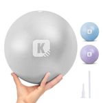 KAYMAN Pilates Balls 25cm - Anti-Burst Yoga Ball for Core Strength, Fitness, Balance, and Physical Therapy - Lightweight & Portable Exercise Ball for Home, Gym, or Travel (Grey)