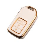 ZOTIMO Silicone Smart Key Fob Case Cover Remote Protector Accessories Holder Car Key Cover Keychains[ for Hon-da City | Civic | Jazz | Brio | Amaze | Cr-v | Wr-v | Br-v | Mobilio ] Smart-1, Cream