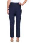 Alfred Dunner Women's Classic Allure Fit Proportioned Pant with Elastic Comfort Waistband Casual, Navy, X-Large