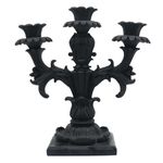 Lukitas Black Candelabra Candle Holders - 3 Arm Candelabras, Vintage Tall Candlestick Stand for Long Candles, Wedding Party Anniversary 10''