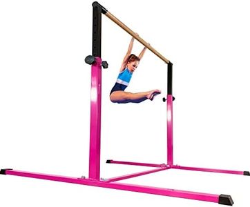 MARFULA 4FT Gymnastic Bar Set Gymnastics Horizontal Bar Gymnastics Kip Bar Purple Bar for Kids Home Use