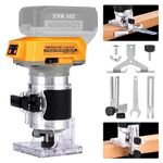 Cordless Trimmer Router, Brushless Hand Edge Trimmer for Wood Working Slotting, Trimming, Carving 1/4" Collet, Compatible with DEWALT 20V MAX Battery (NO Battery)