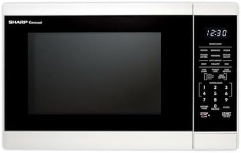 SHARP SMC1461KW Countertop Microwave Oven with Removable 12.4" Carousel Turntable, 1.4 Cubic Feet, 1100 Watt CuFt, White