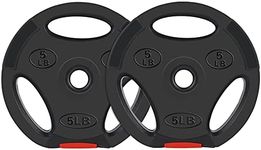 BalanceFrom Vinyl Standard 1-Inch Plate Weight Plate for Strength Training and Weightlifting, Pair BF-VNL5P