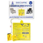 Secure Chair Alarm for Elderly Dementia Patients - Patient Wheelchair Alarm Monitor and Pressure Sensor Pad - Elderly Monitoring Kit for Caregivers and Nurses - Fall Prevention Alarms Seniors Adults