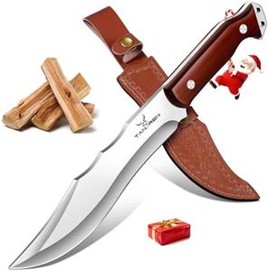 TAN REN Machete Knife Survival, Heavy Duty Machete with Sheath for Cutting Trees and Yard Work, Full Tang Fixed Blade Knife with Wood Handle, Survival Machetes for Chopping, Clearing Brush