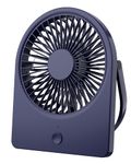 EasyAcc USB Desk Fan, 3.5" USB Fan [Strong Wind Ultra Quiet] Small Desk Fan 3 Speeds Adjustable Mini Fan, Portable USB-C Corded Powered Personal Fan for Home Office Bedroom,Blue