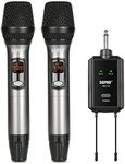 SGPRO Dual Handheld & Headset Portable Wireless Microphone Set with Rechargeable Receiver, 262ft Range, 32 UHF Channels – Ideal for Singing, Speaking, Hosting, and Teaching