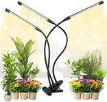 Joymisin Grow Light for Indoor Plants 10 Dimmable Levels Full Spectrum LED Plant Lights with Auto On/Off 3/9/12H Timer, Adjustable Gooseneck 3 Switch Modes(No AC Adapter), Black