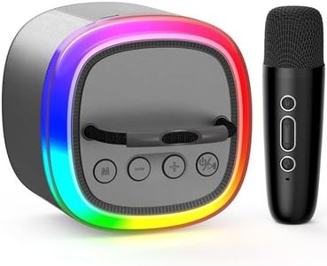 HWWR Mini Karaoke Machine for Kids: Portable Bluetooth Speaker with Wireless Microphone for Kids & Adults - Ideal Christmas Easter Birthday Gift Music Toys for Girls Boys Aged 4 5 6 7 8 9 10 11 12+