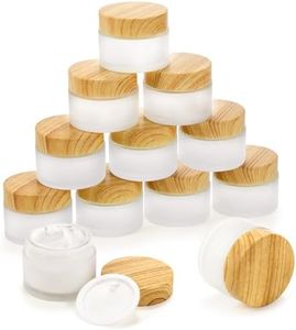 ZENFUN 16 Pcs Glass Cosmetic Containers 50 Gram/50ml Empty Sample Jars with Leak Proof Lids, Frosted Glass Bottle, Small Makeup Sample Jars, Refillable Travel Jars for Cream, Lotions, Lip Balm