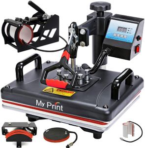 MY PRINT | Heat Press 5 in 1 Digital Multi Functional Sublimation, Vinyl Printing Machine for T-Shirts (Any Flat Product), Mug, Plate Heat Press Machine 12x15 Inch | DTF PRIINTING | Vinyl Printing