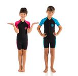 Cressi Children's Cressi Girl s Little Shark Premium Neoprene 2 mm Shorty Wetsuit Black Pink 12 Years, Black Pink, Age UK