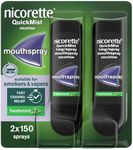 Nicorette QuickMist Mouthspray, Freshmint (2 x 150 Sprays) Smoking or Vaping Cessation Aid, designed to start reducing cravings in 30 seconds (Quit Smoking or Quit Vaping Aid)