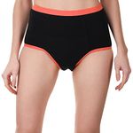 Wemyc Cotton Period Underwear Period Panty For Women, Full 8Hr Guaranteed Heavy Flow Protection Reusable & Leakproof High Waist Full Coverage Leak-Free (Size-2Xl) Black