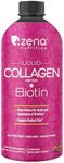 Zena Liquid Collagen + Biotin, 2500mg of Bioactive Collagen Peptides and 5000mcg Biotin, Verisol Formula, Hair, Skin, Nail and Joint Support, Grass-Fed, Non-GMO, Mixed Berry Flavor, 90 Servings