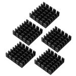 sourcingmap Aluminum Heatsink Cooler Circuit Board Cooling Fin Black 20mmx20mmx6mm 5Pcs for Led Semiconductor Integrated Circuit Device